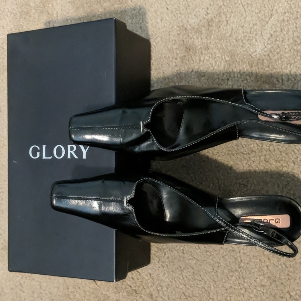 Glory Women's Cosette Leather Black Heel